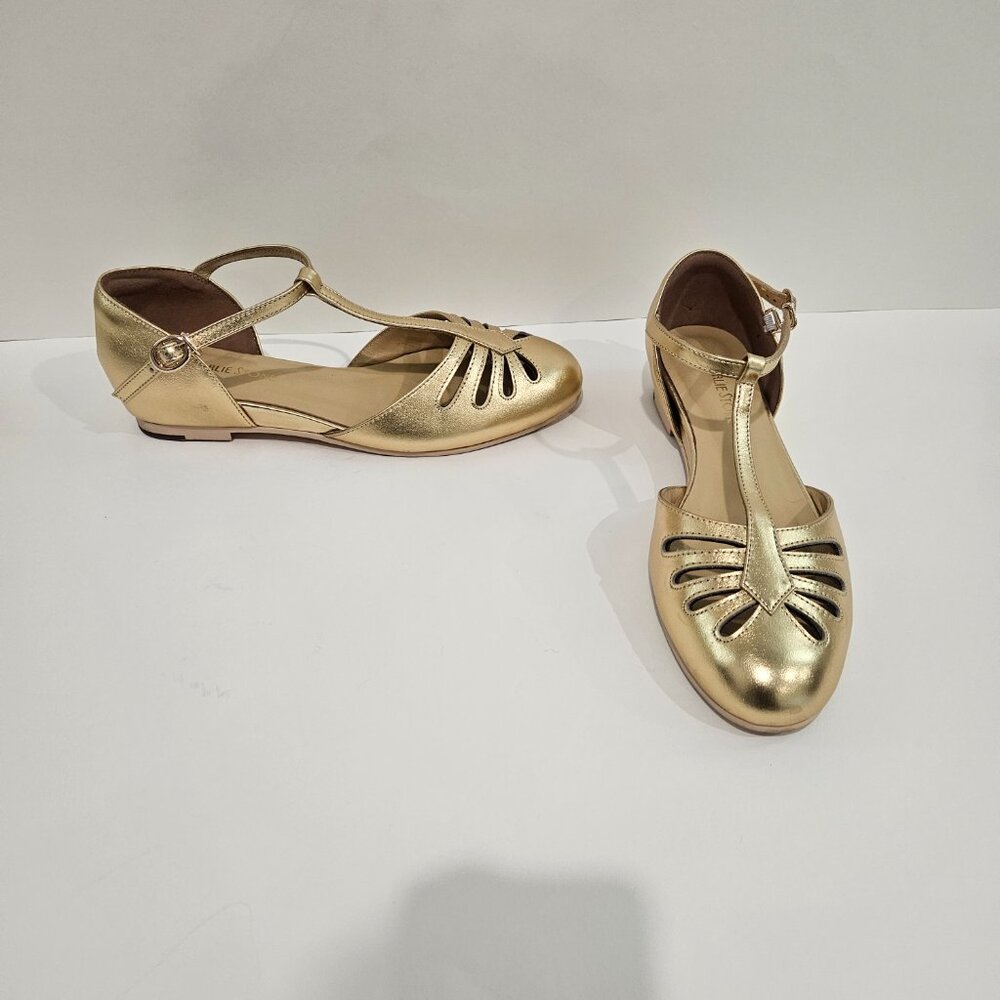 Charlie Stone Flats, Singapore (Metallic Gold),EU 38/Sz 8, Inner Wedge,Leather - Picture 2 of 11
